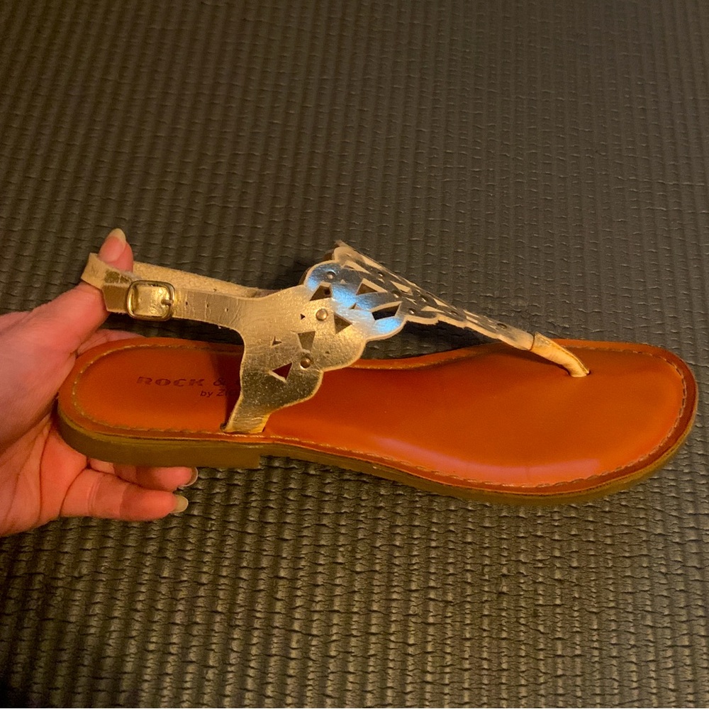Rock Candy gold flat sandals